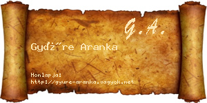 Gyüre Aranka névjegykártya